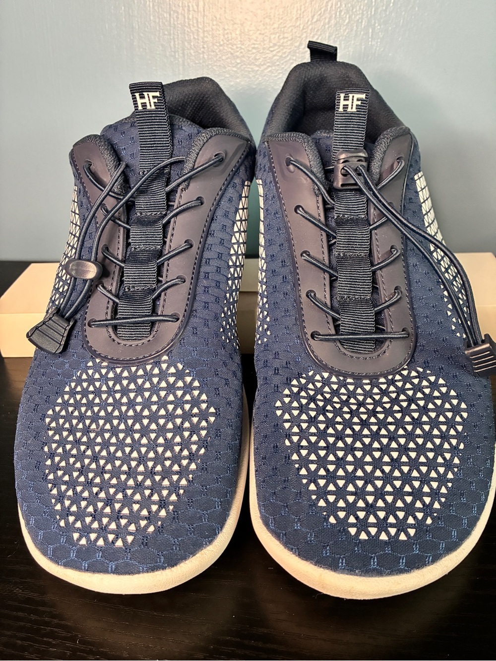 Hike Footwear Navy Knit Athletic Sneakers with Toggle Lacing